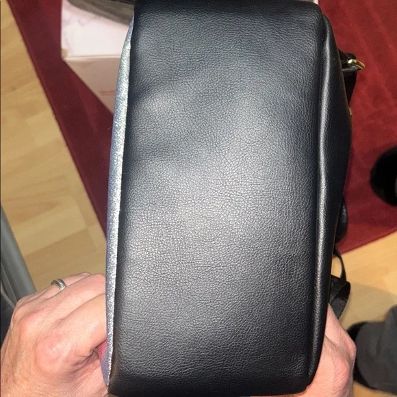 Betsey Johnson Gold and Pink Lip Print Backpack - Picture 9 of 9